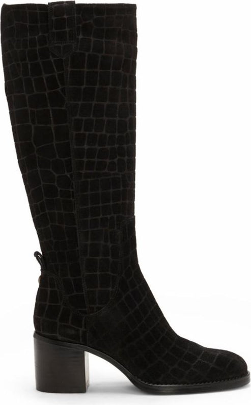 Vince Camuto Boots Zemmy Suede Crocodile Black