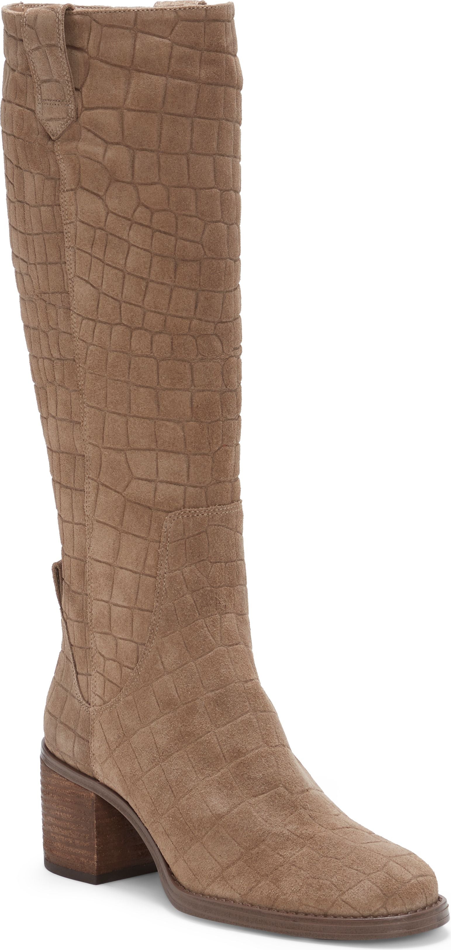 Zemmy Suede Crocodile Tuscan Taupe