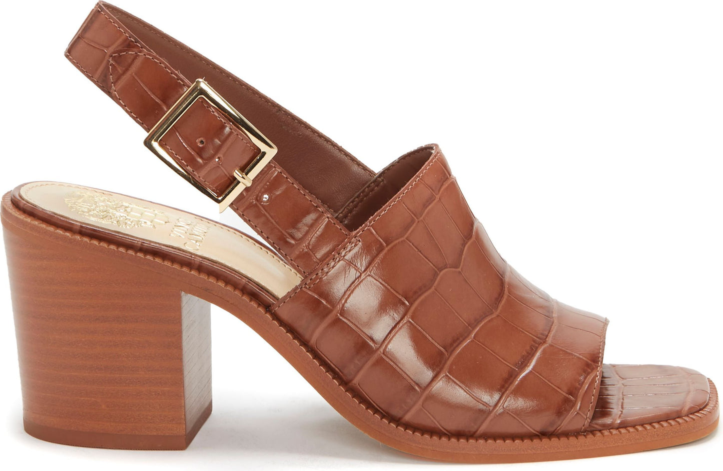 Vince Camuto Sandals Brendiza Camel Crocodile