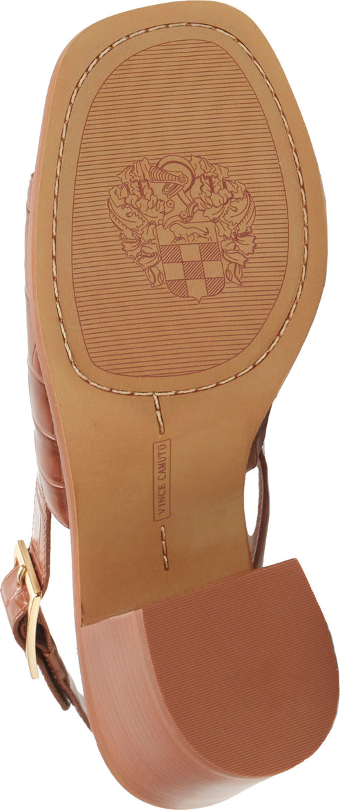 Vince Camuto Sandals Brendiza Camel Crocodile