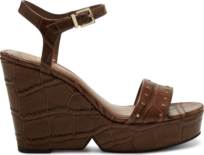 Vince Camuto Sandals Celvina Crocodile Barn Brown