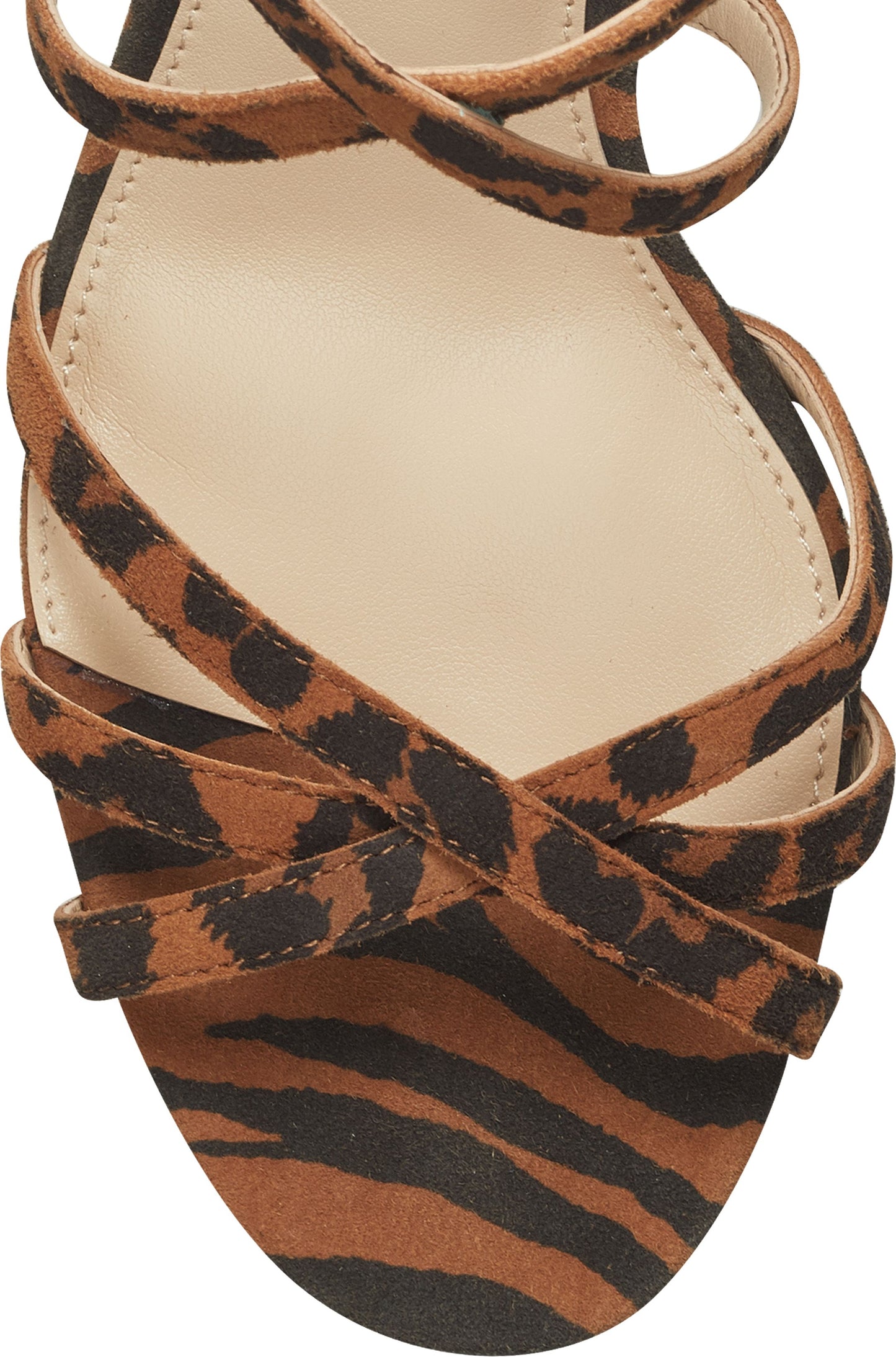 Vince Camuto Sandals Garnitta Leather Zebra Summer Natural