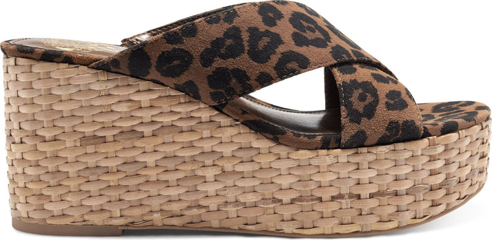 Vince Camuto Sandals Greathel Leopard Leather Summer Natural