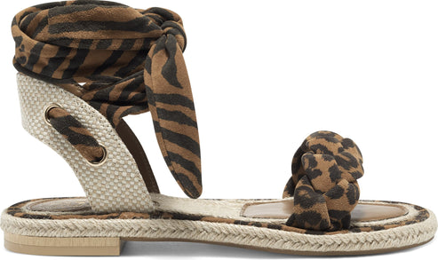 Vince Camuto Sandals Kastela Leopard Leather Summer Natural