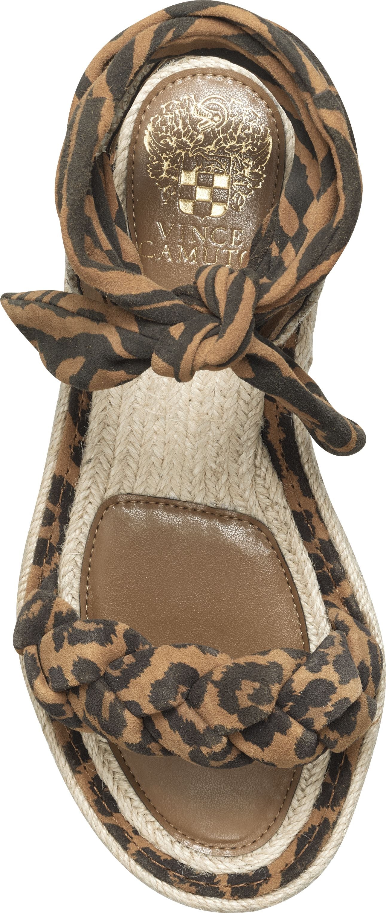 Vince Camuto Sandals Kastela Leopard Leather Summer Natural