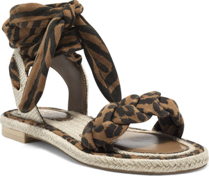 Vince Camuto Sandals Kastela Leopard Leather Summer Natural