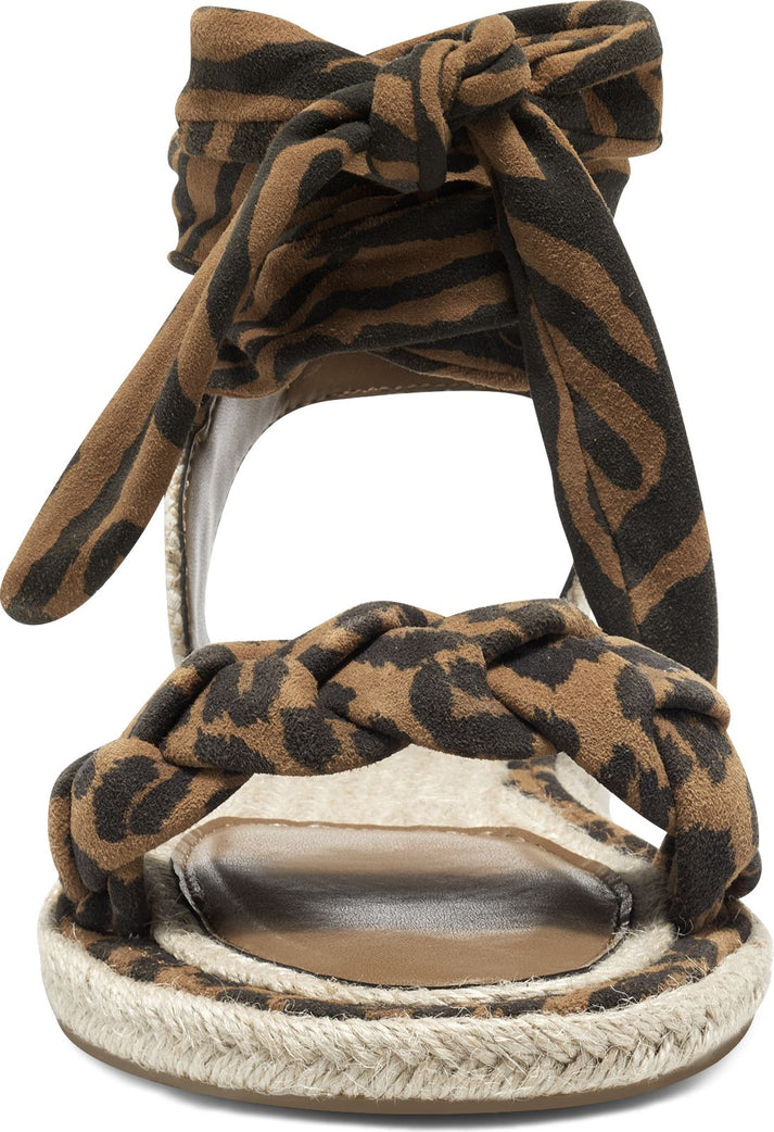 Vince Camuto Sandals Kastela Leopard Leather Summer Natural