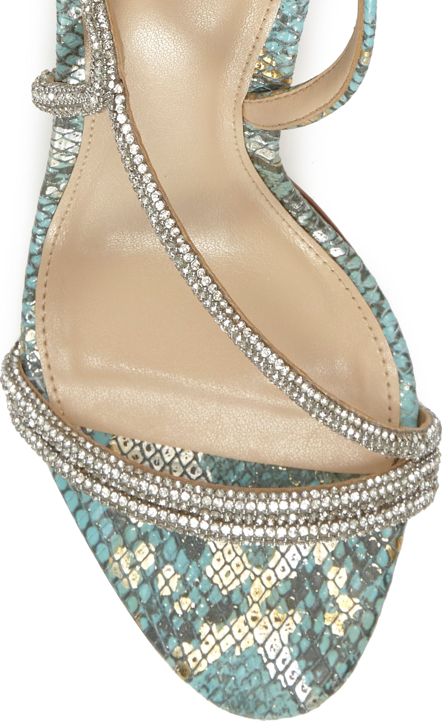 Vince Camuto Sandals Luanna Gilded Snake Turquoise