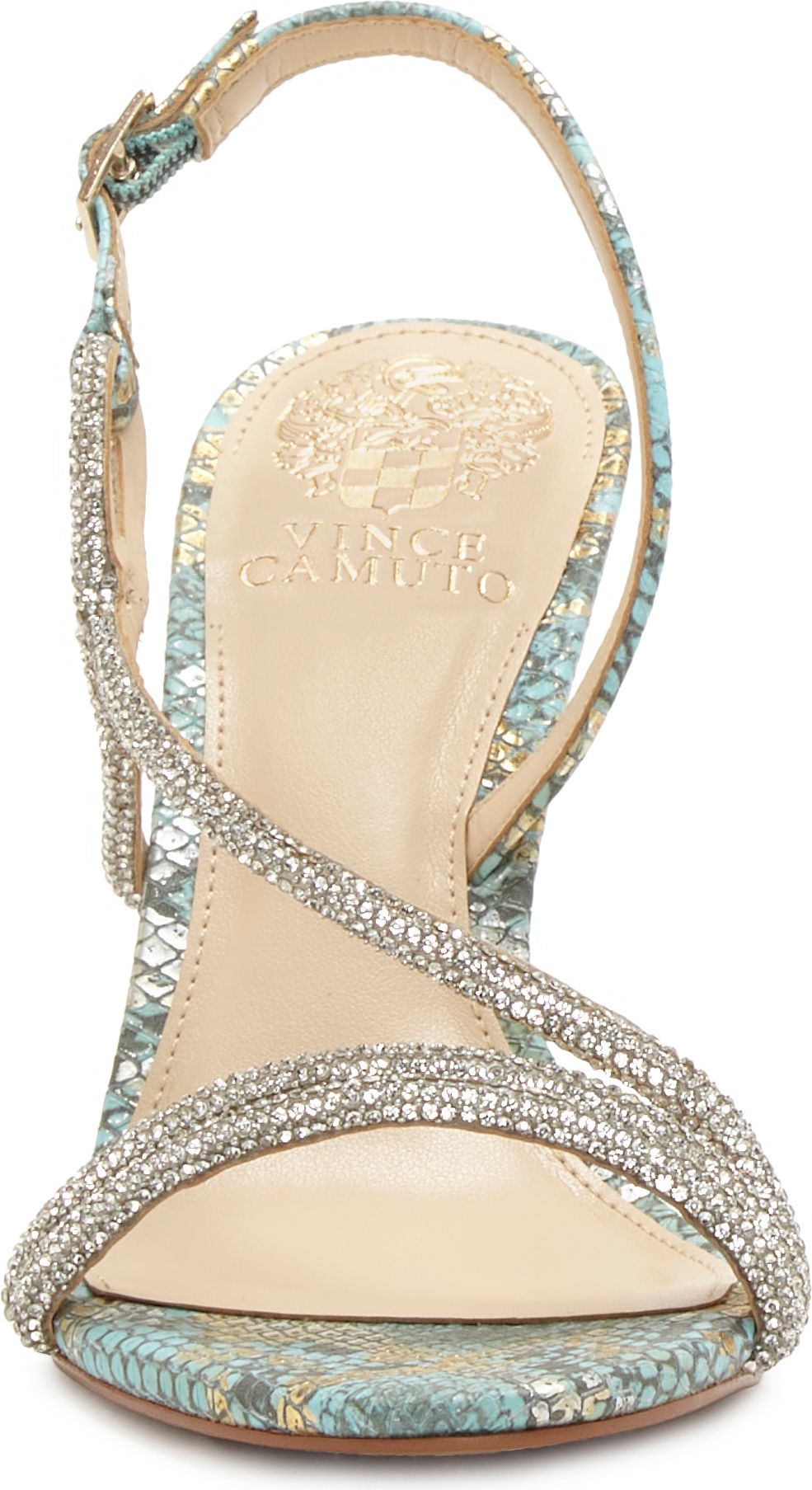 Vince Camuto Sandals Luanna Gilded Snake Turquoise