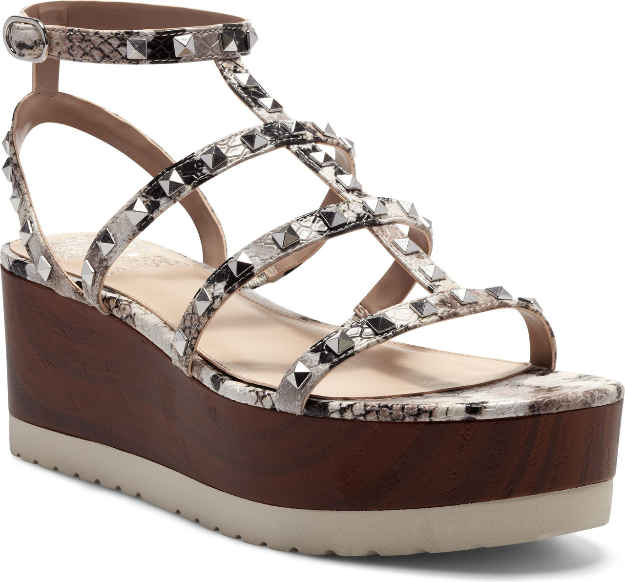 Vince Camuto Sandals Pemolie Snake Taupe